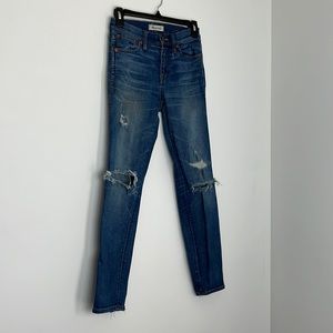 Madewell distressed high rise skinny jeans